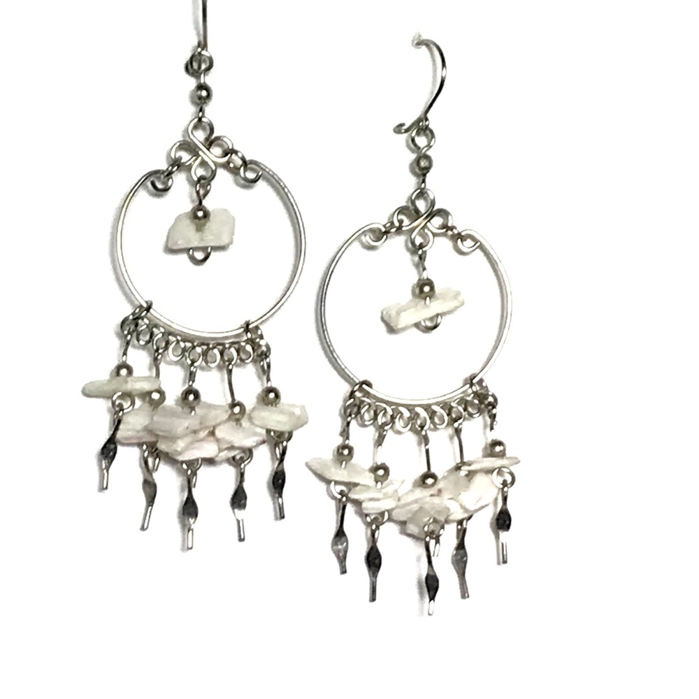 ☀️WEEKEND SALE☀️ ☀️White beach stone dangle earrings
